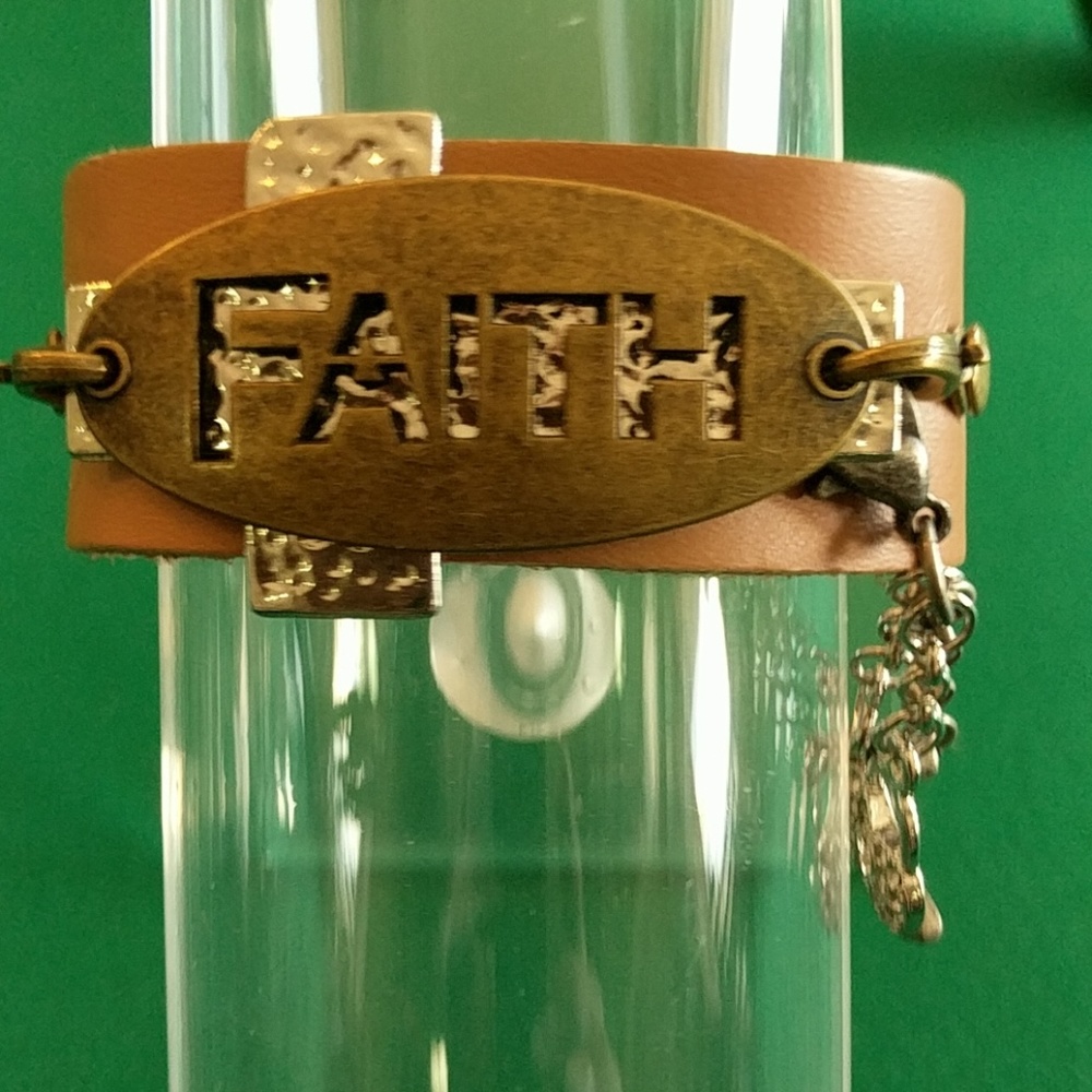 Leather bracelet, home crafted.